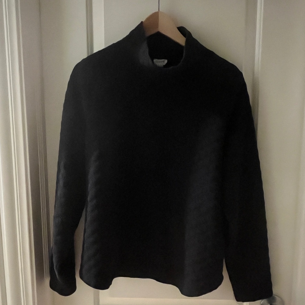J.Crew quilted mock neck pullover sweatshirt